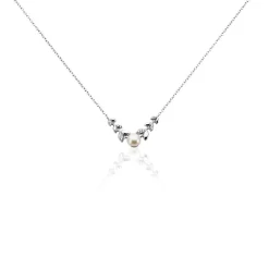 Collier Giambattista Argent Blanc Perle De Culture Oxyde De Zirconium