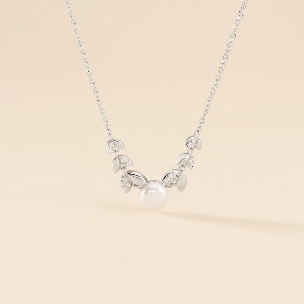 Collier Giambattista Argent Blanc Perle De Culture Oxyde De Zirconium