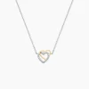 Collier Gine Or Jaune Argent Blanc Oxyde De Zirconium