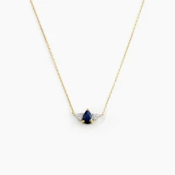 Marc Orian Colliers|Colliers Avec Pierres > Collier Glykeria Or Jaune Saphir Diamant