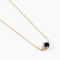 Marc Orian Colliers|Colliers Avec Pierres > Collier Glykeria Or Jaune Saphir Diamant