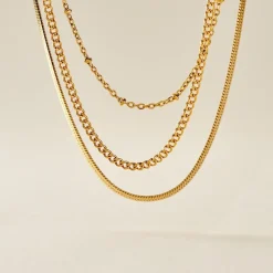 Collier Golden Liana Acier Jaune