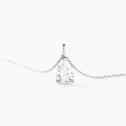 Collier Goutte Or Blanc Oxyde De Zirconium