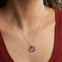 Marc Orian Colliers|Colliers Avec Pierres > Collier Grizzel Argent Céramique Oxyde argent blanc céramique bleue