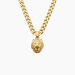Collier Guess Lion King Acier Jaune