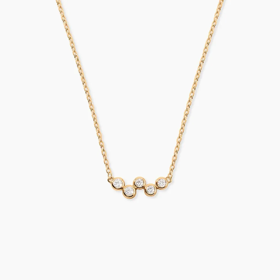 Collier Halo Plaqué Or Jaune Oxyde De Zirconium