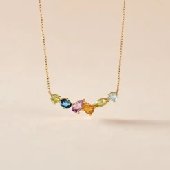 Marc Orian Colliers|Colliers Avec Pierres > Collier Hortense Or Jaune Topaze Péridot Améthyste