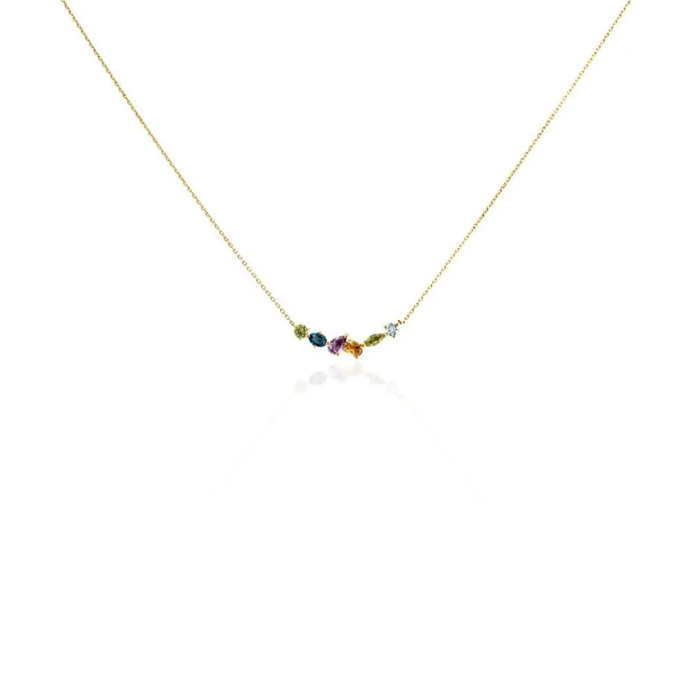Marc Orian Colliers|Colliers Avec Pierres > Collier Hortense Or Jaune Topaze Péridot Améthyste