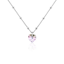 Collier Isin Argent Blanc Pierre De Synthese