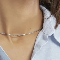 Collier Ivy Maille Haricot Or Blanc