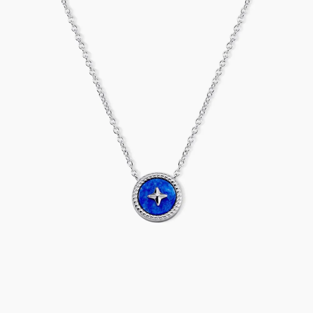 Marc Orian Colliers Fantaisie|Colliers > Collier Izarra Argent Blanc Lapis Lazuli argent blanc lapis lazuli bleu