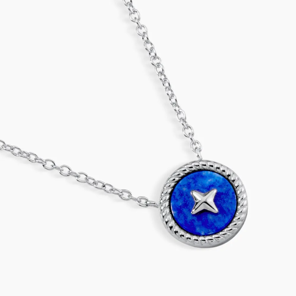 Marc Orian Colliers Fantaisie|Colliers > Collier Izarra Argent Blanc Lapis Lazuli argent blanc lapis lazuli bleu