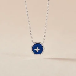 Marc Orian Colliers Fantaisie|Colliers > Collier Izarra Argent Blanc Lapis Lazuli argent blanc lapis lazuli bleu