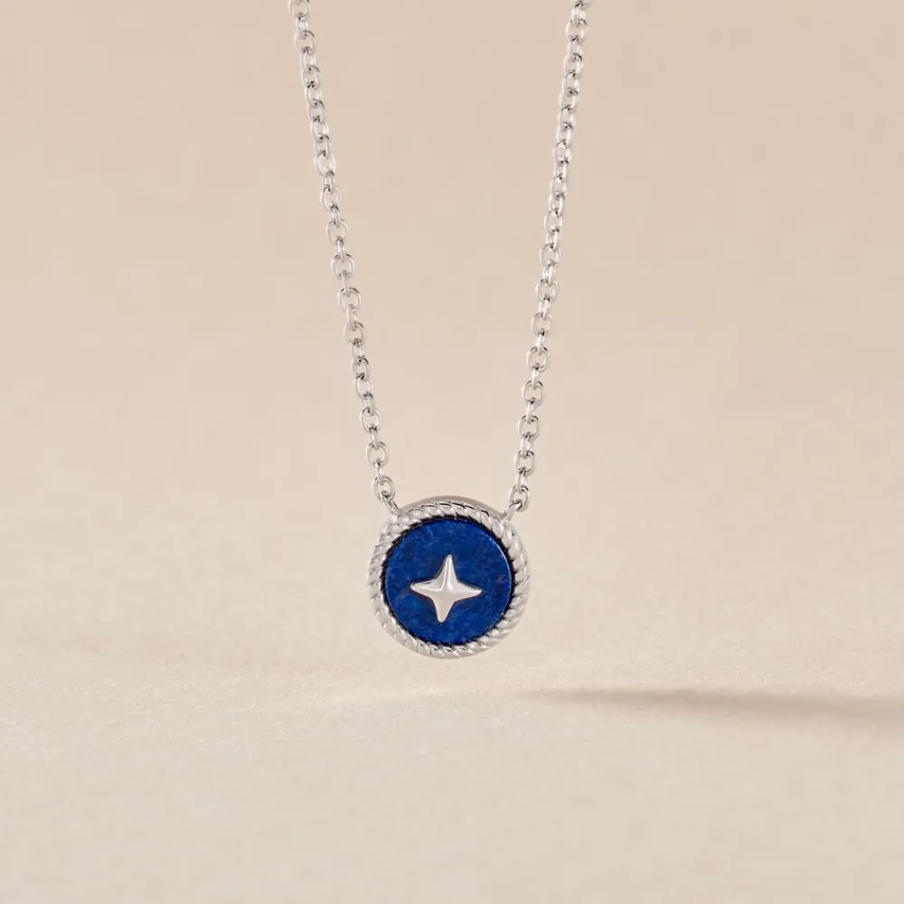Marc Orian Colliers Fantaisie|Colliers > Collier Izarra Argent Blanc Lapis Lazuli argent blanc lapis lazuli bleu