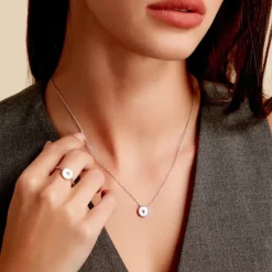 Marc Orian Colliers Fantaisie|Colliers > Collier Izarra Argent Blanc Nacre argent blanc nacre blanc
