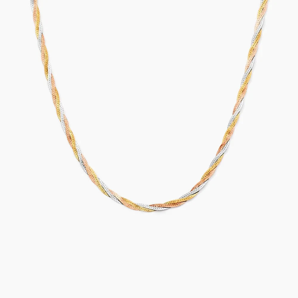 Marc Orian Colliers|Colliers Femme > Collier Jasmin Tresse Or Tricolore