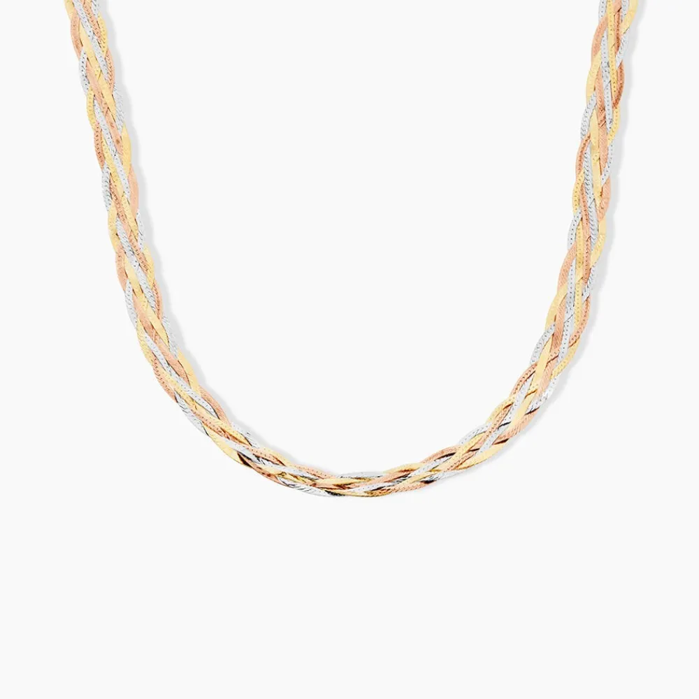 Marc Orian Colliers|Colliers Femme > Collier Jasmin Tresse Or Tricolore