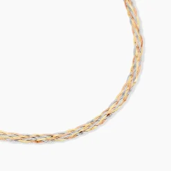 Marc Orian Colliers|Colliers Femme > Collier Jasmin Tresse Or Tricolore