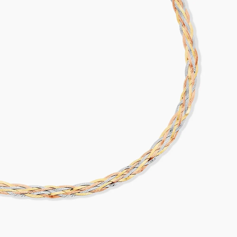 Marc Orian Colliers|Colliers Femme > Collier Jasmin Tresse Or Tricolore