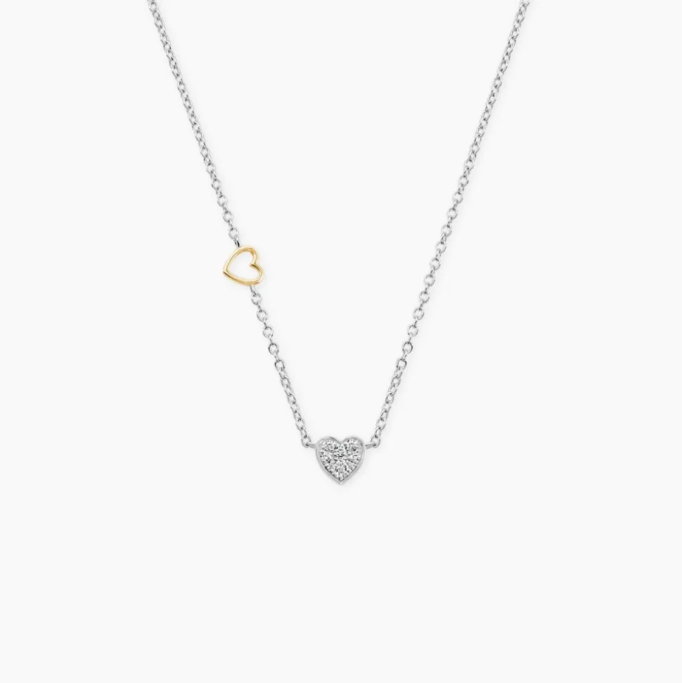 Collier Joia Or Jaune Argent Blanc Oxyde De Zirconium