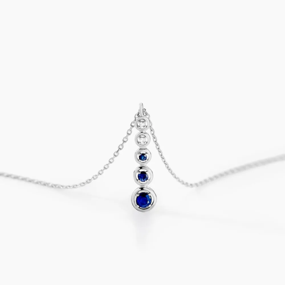 Marc Orian Cadeaux Mariage|Colliers > Collier Josephine Or Blanc Saphir Et Diamant