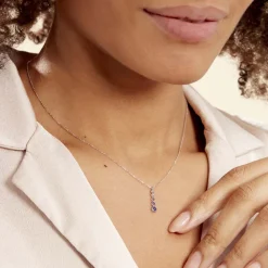 Marc Orian Cadeaux Mariage|Colliers > Collier Josephine Or Blanc Saphir Et Diamant