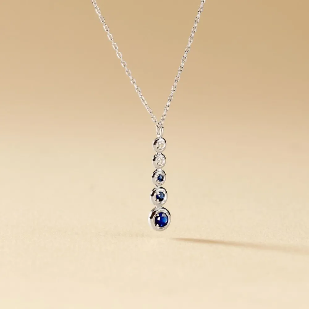 Marc Orian Cadeaux Mariage|Colliers > Collier Josephine Or Blanc Saphir Et Diamant