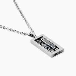 JOURDAN Colliers Fantaisie|Colliers > Collier Acier Blanc Jaspe Africain