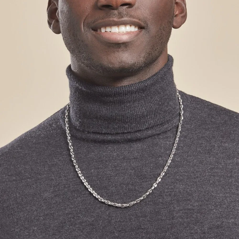 JOURDAN Colliers|Colliers Acier Inoxydable > Collier Homme Mikeno Acier Blanc