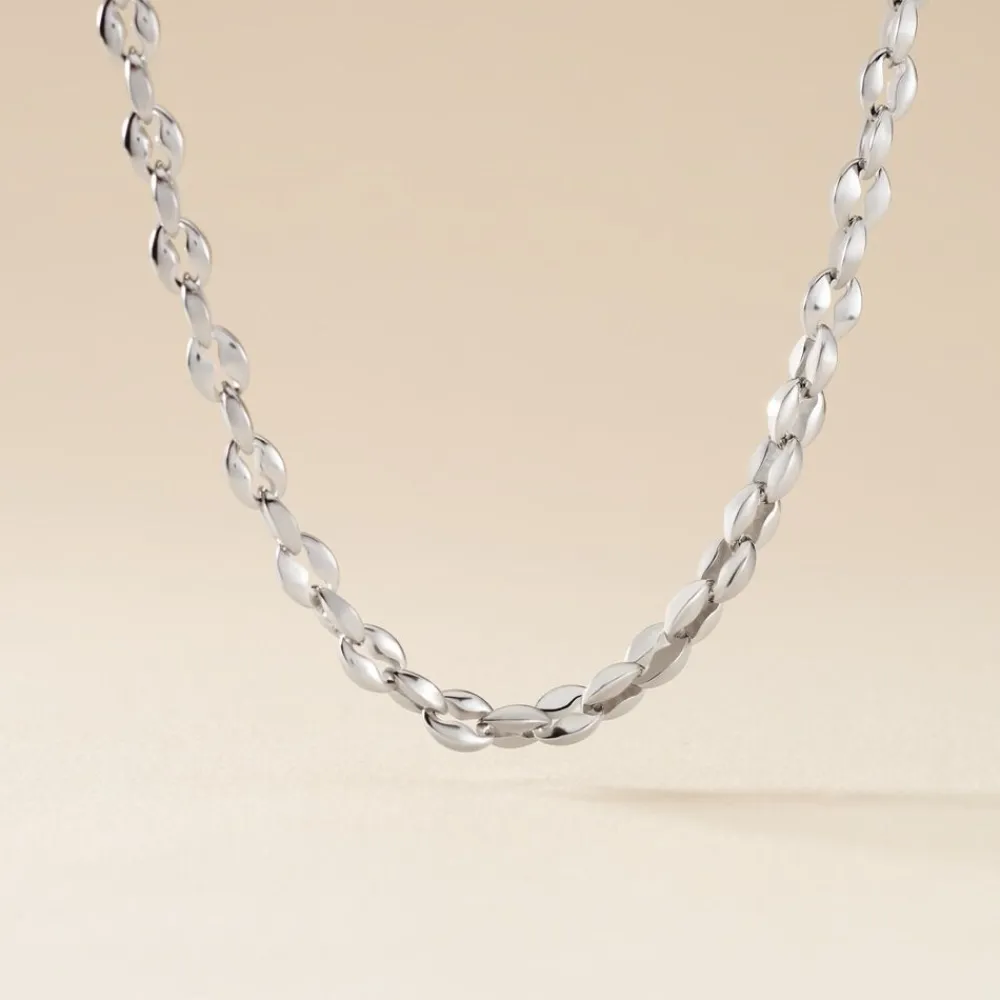 JOURDAN Colliers|Colliers Acier Inoxydable > Collier Homme Mikeno Acier Blanc