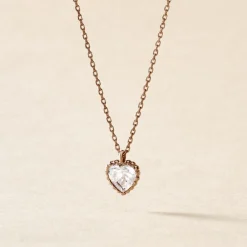 Marc Orian Colliers|Colliers Cœur > Collier Kadidjatou Or Rose Oxyde De Zirconium