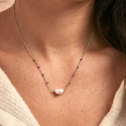 Marc Orian Colliers Fantaisie|Colliers > Collier Kerri Argent Blanc Perle De Culture Améthyste