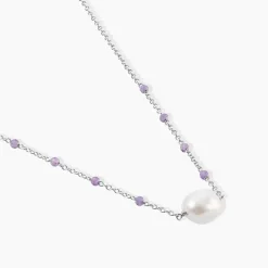 Marc Orian Colliers Fantaisie|Colliers > Collier Kerri Argent Blanc Perle De Culture Améthyste