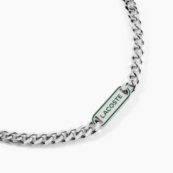 LACOSTE BIJOUX Colliers|Colliers Acier Inoxydable > Collier Lacoste District Acier Blanc