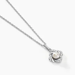 Collier Laetoria Argent Blanc Perle De Culture Oxyde De Zirconium
