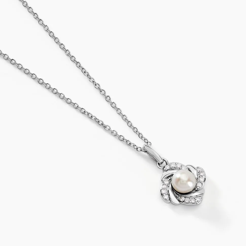 Collier Laetoria Argent Blanc Perle De Culture Oxyde De Zirconium
