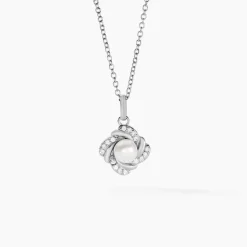 Collier Laetoria Argent Blanc Perle De Culture Oxyde De Zirconium