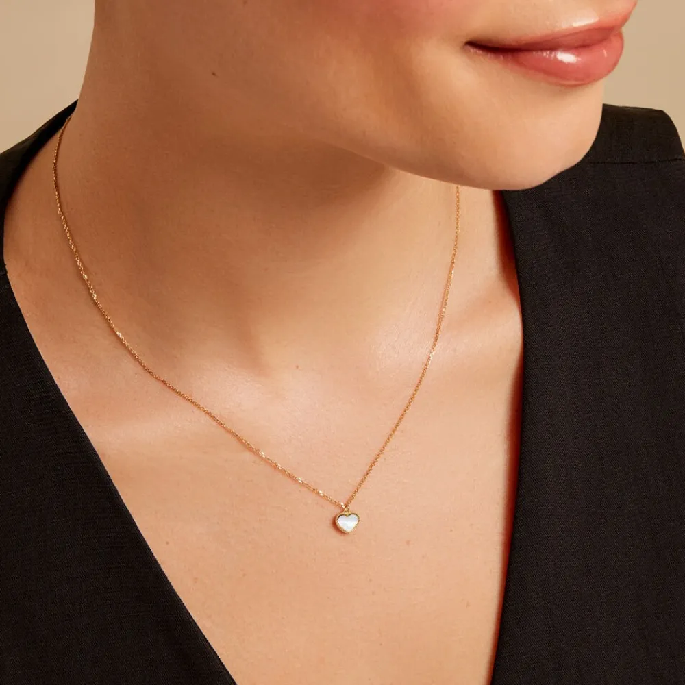 Marc Orian Colliers|Colliers Cœur > Collier L'amour Coloré Or Jaune Nacre