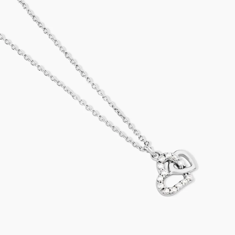 Marc Orian Colliers Fantaisie|Colliers Cœur > Collier Laugane Argent Blanc Oxyde De Zirconium