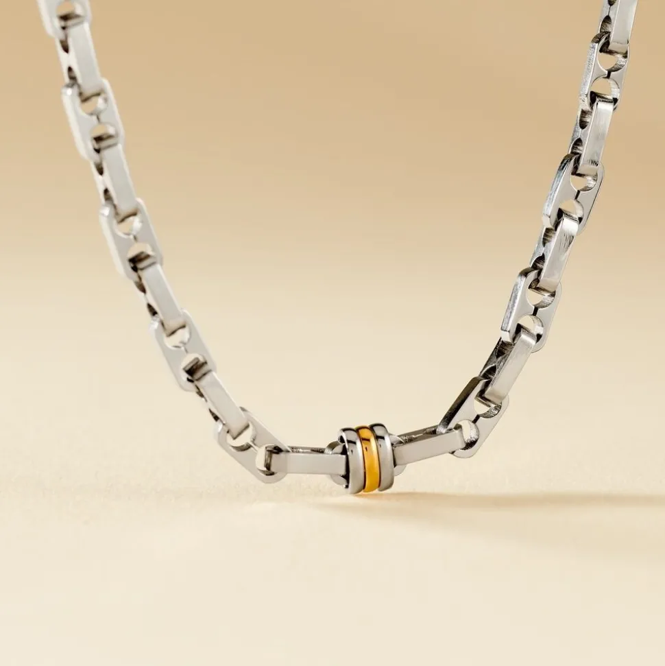 Collier Leandreae Or Acier Bicolore