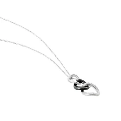 Collier Link Argent Blanc Céramique Et Oxyde De Zirconium
