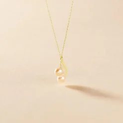 Collier Loeva Or Jaune Perle De Culture Et Oxyde De Zirconium