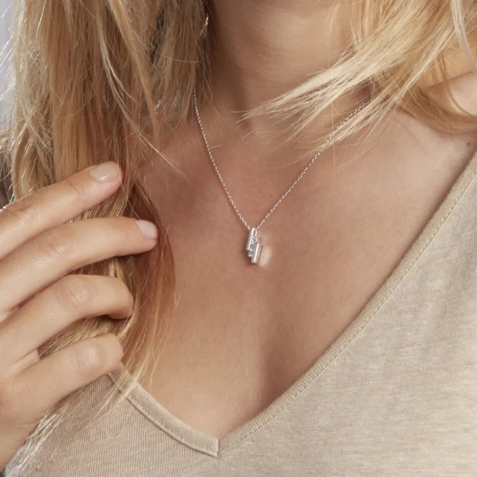 Collier Lousie Argent Blanc Oxyde De Zirconium
