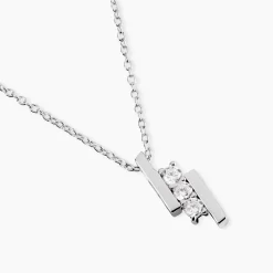 Collier Lousie Argent Blanc Oxyde De Zirconium
