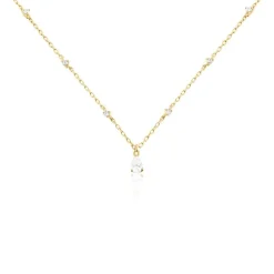 Collier Lovel Plaqué Or Doré Oxyde De Zirconium