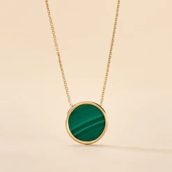 Collier Lucky Gems Or Jaune Malachite