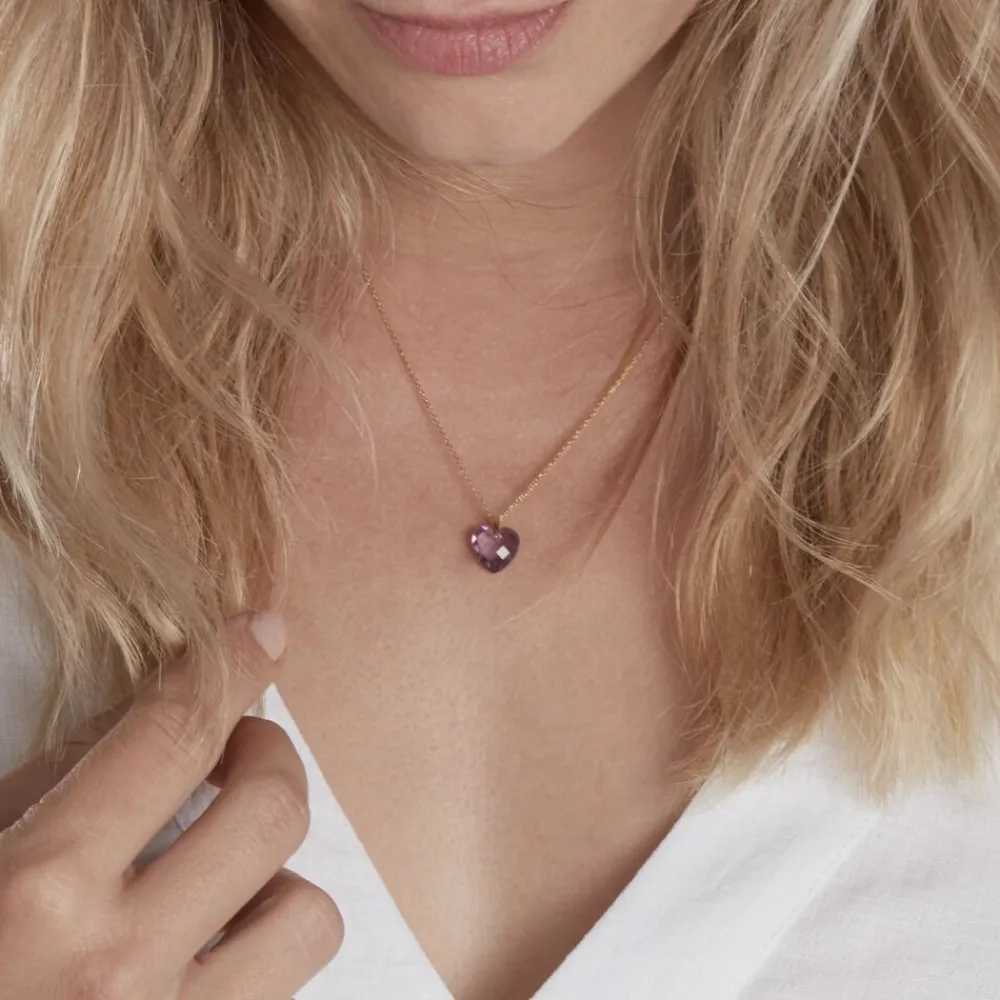 Marc Orian Colliers|Colliers Cœur > Collier Ludmille Or Jaune Amethyste