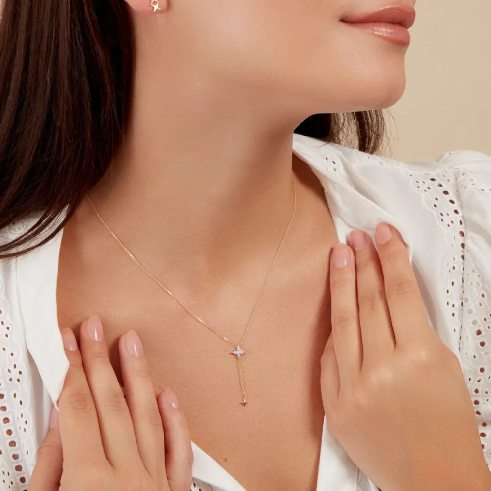 Marc Orian Colliers|Colliers Avec Pierres > Collier Lumiere Or Jaune Oxyde De Zirconium