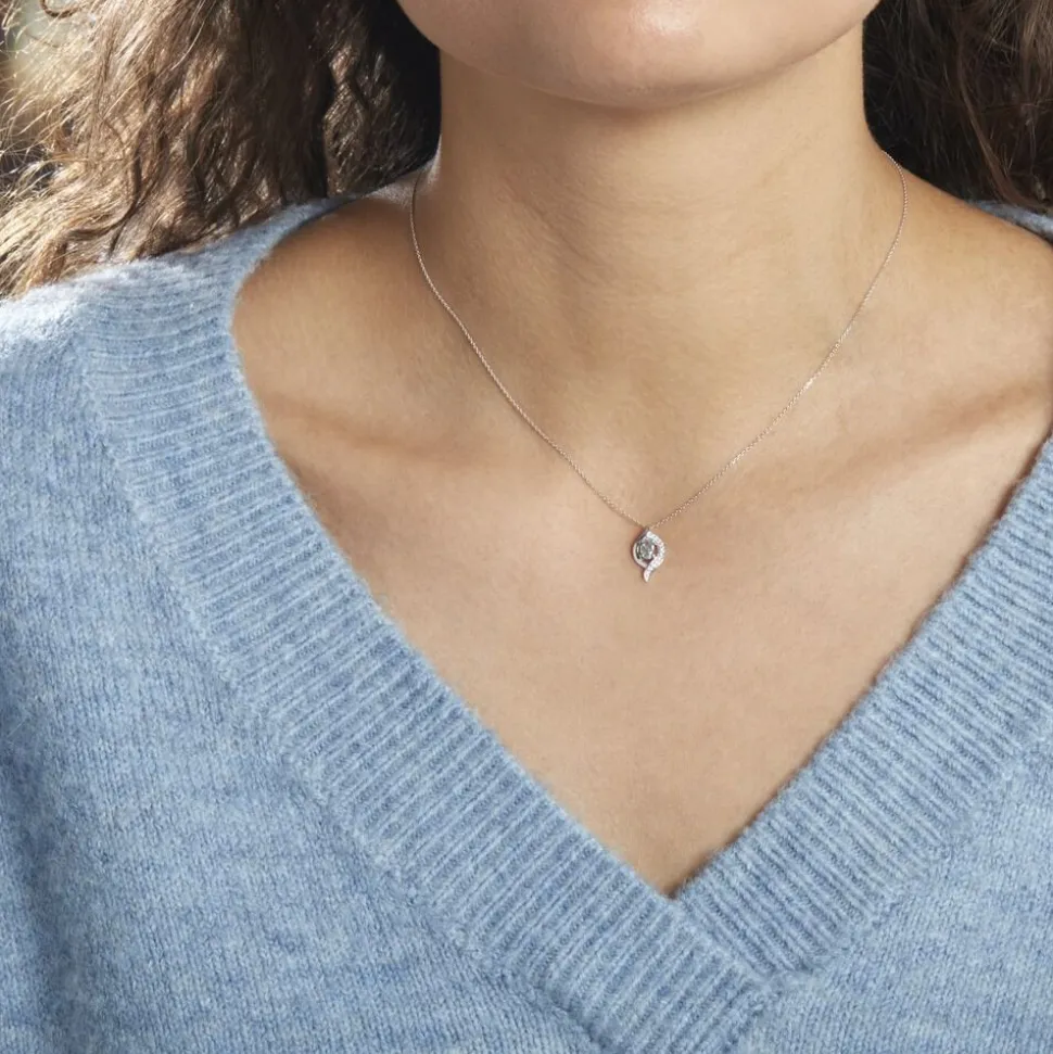 Collier Lydia Or Blanc Topaze Oxyde Oxyde
