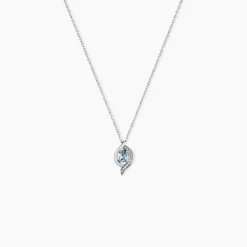 Collier Lydia Or Blanc Topaze Oxyde Oxyde